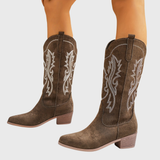Baylor | Damen Westernstiefel mit weitem Schaft und gestapeltem Blockabsatz