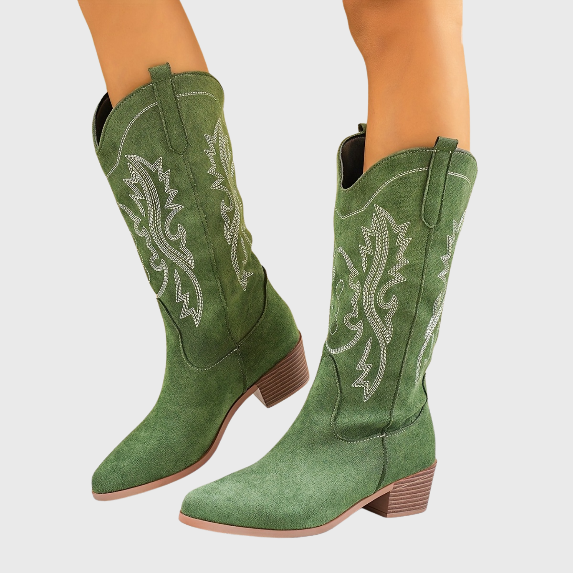 Baylor | Damen Westernstiefel mit weitem Schaft und gestapeltem Blockabsatz
