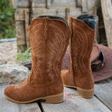 Damaris | Damen Westernstiefel für breite Waden mit Stickerei