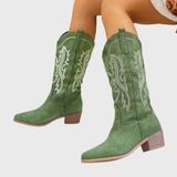 Baylor | Damen Westernstiefel mit weitem Schaft und gestapeltem Blockabsatz