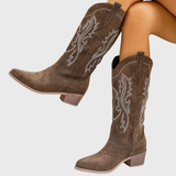 Baylor | Damen Westernstiefel mit weitem Schaft und gestapeltem Blockabsatz