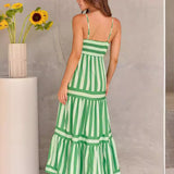 Marisol | Gestreiftes Maxikleid mit Trägern und Taschen
