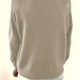 Caroline - Solider Pullover Mit Halber Knopfleiste
