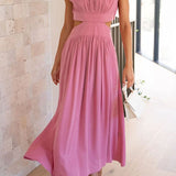 Quincy | Midi-Kleid mit Cut-Out und Taschen