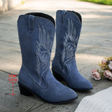 Adaeze | Damen Westernstiefel mit weitem Schaft und Blockabsatz