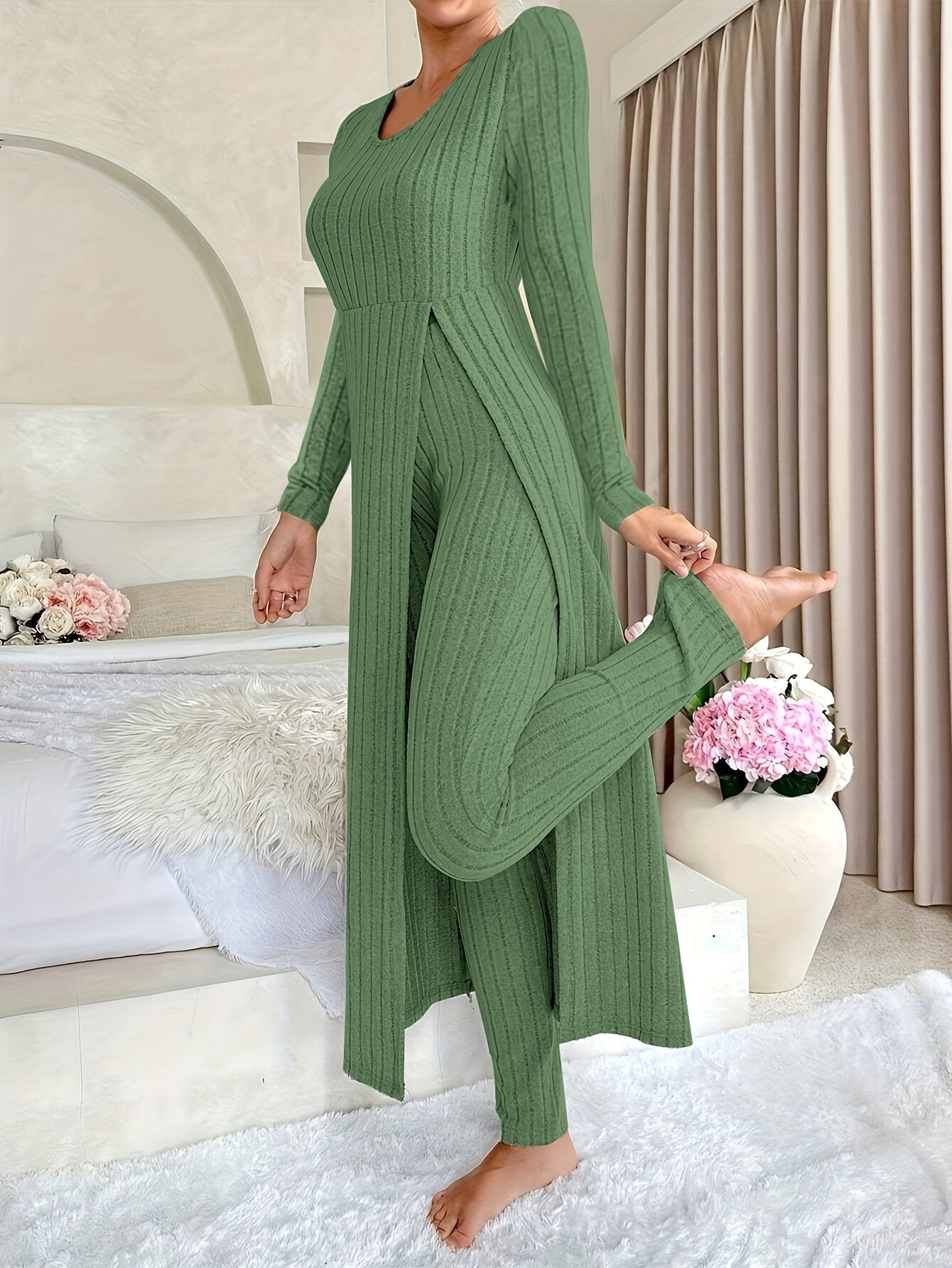 Aldea™ - Gemütliches Zwei-Teile Ribbed Lounge Set