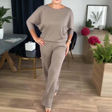 Schickes 3-teiliges Ensemble: Langer Cardigan, Top und Hose