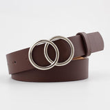Damen Ledergürtel mit O-Ring-Schnalle