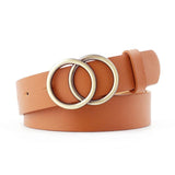 Damen Ledergürtel mit O-Ring-Schnalle