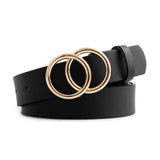 Damen Ledergürtel mit O-Ring-Schnalle