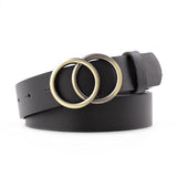 Damen Ledergürtel mit O-Ring-Schnalle