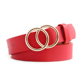 Damen Ledergürtel mit O-Ring-Schnalle