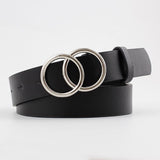 Damen Ledergürtel mit O-Ring-Schnalle