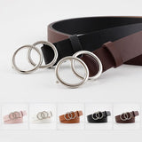 Damen Ledergürtel mit O-Ring-Schnalle