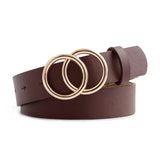 Damen Ledergürtel mit O-Ring-Schnalle