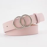 Damen Ledergürtel mit O-Ring-Schnalle
