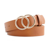 Damen Ledergürtel mit O-Ring-Schnalle