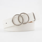 Damen Ledergürtel mit O-Ring-Schnalle