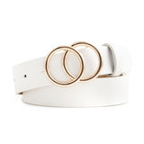 Damen Ledergürtel mit O-Ring-Schnalle