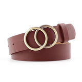 Damen Ledergürtel mit O-Ring-Schnalle