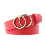 Damen Ledergürtel mit O-Ring-Schnalle