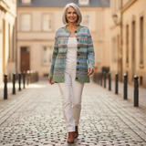 Bettina | Gebreide vest met Noordse pasteltintpatroon
