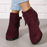 Heloise | Damen Stiefeletten mit Blockabsatz und Rückenschleifendetail