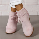 Heloise | Damen Stiefeletten mit Blockabsatz und Rückenschleifendetail