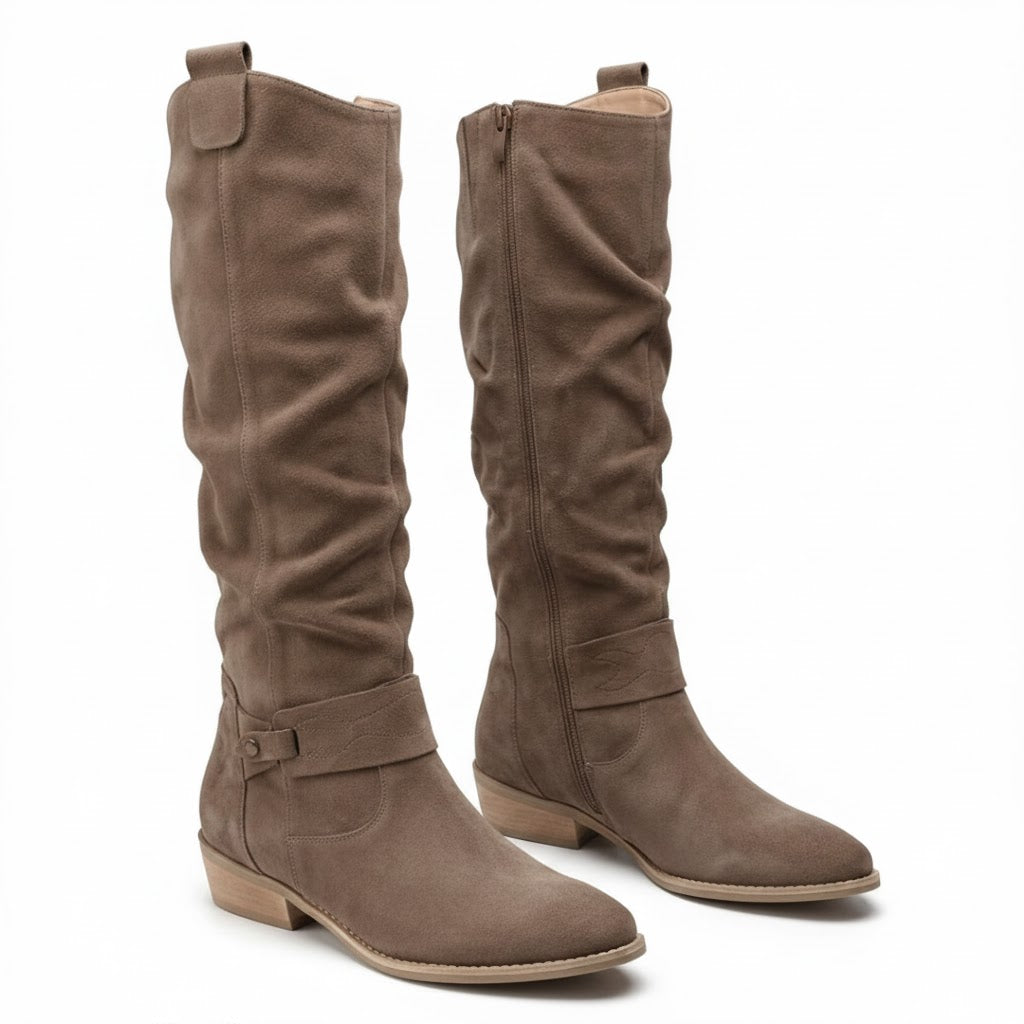 Lavinia | Damen kniehohe Stiefel mit seitlichem Reißverschluss