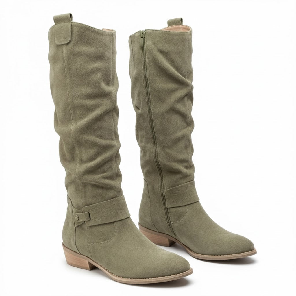 Lavinia | Damen kniehohe Stiefel mit seitlichem Reißverschluss