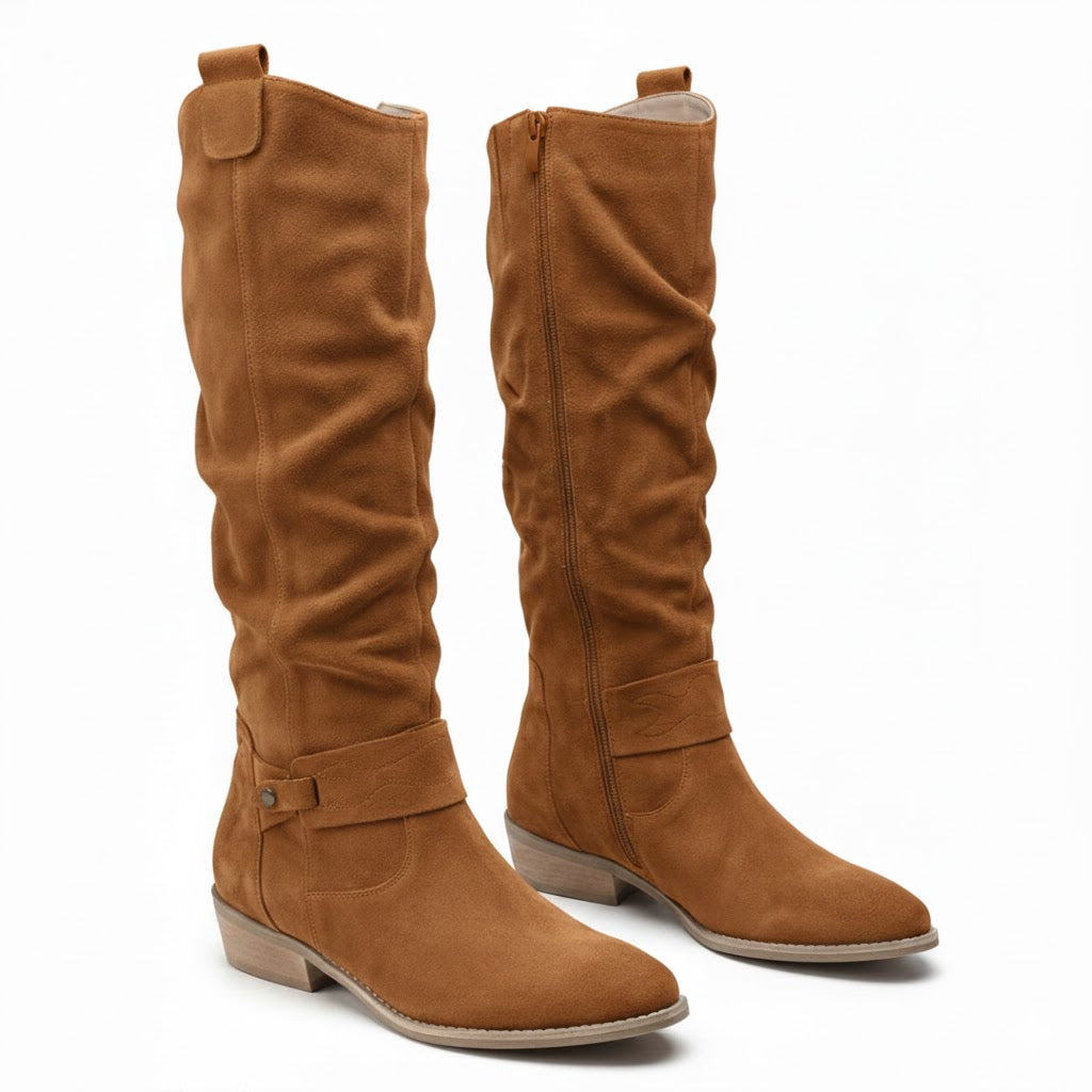 Lavinia | Damen kniehohe Stiefel mit seitlichem Reißverschluss