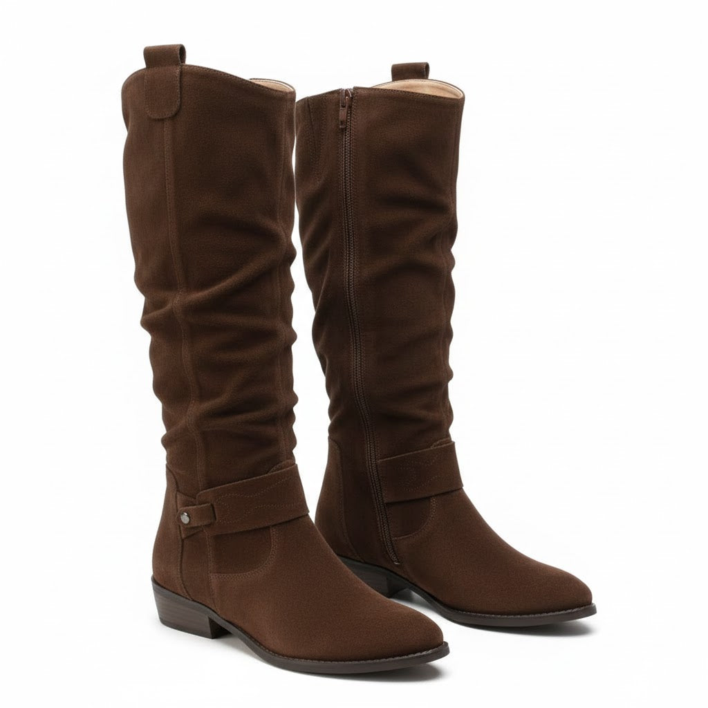 Lavinia | Damen kniehohe Stiefel mit seitlichem Reißverschluss