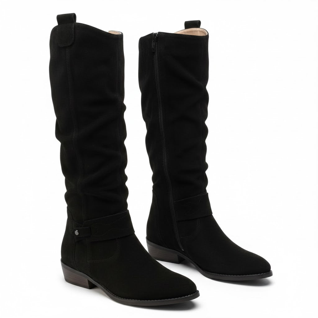 Lavinia | Damen kniehohe Stiefel mit seitlichem Reißverschluss