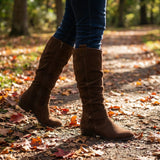 Lavinia | Damen kniehohe Stiefel mit seitlichem Reißverschluss