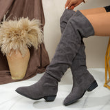 Jacinda | Damen Overknee-Stiefel mit niedrigem Blockabsatz