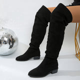 Jacinda | Damen Overknee-Stiefel mit niedrigem Blockabsatz