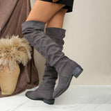 Jacinda | Damen Overknee-Stiefel mit niedrigem Blockabsatz
