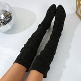 Jacinda | Damen Overknee-Stiefel mit niedrigem Blockabsatz