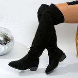 Jacinda | Damen Overknee-Stiefel mit niedrigem Blockabsatz