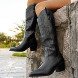 Fenella | Damen kniehohe Westernstiefel für breite Waden