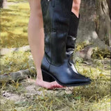 Fenella | Damen kniehohe Westernstiefel für breite Waden