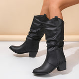 Galiene | Damen Westernstiefel für breite Waden mit flachem Absatz