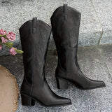 Fenella | Damen kniehohe Westernstiefel für breite Waden