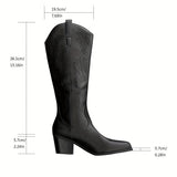 Fenella | Damen kniehohe Westernstiefel für breite Waden