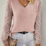 Wendy™ - Stilvoller Langarm-V-Ausschnitt-Pullover