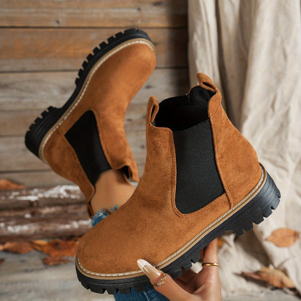 Mehetabel | Damen Chelsea-Stiefeletten mit Profilsohle