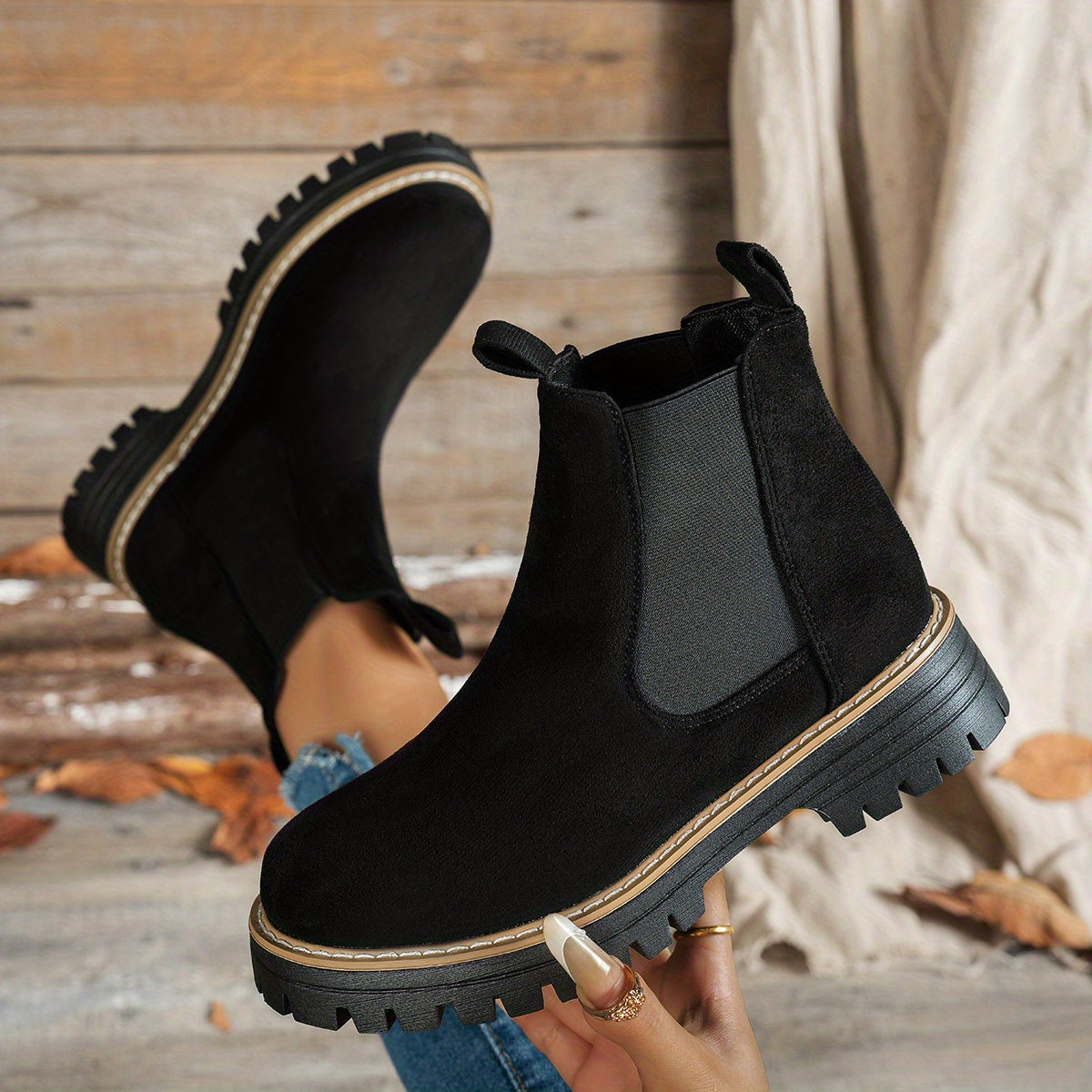 Mehetabel | Damen Chelsea-Stiefeletten mit Profilsohle