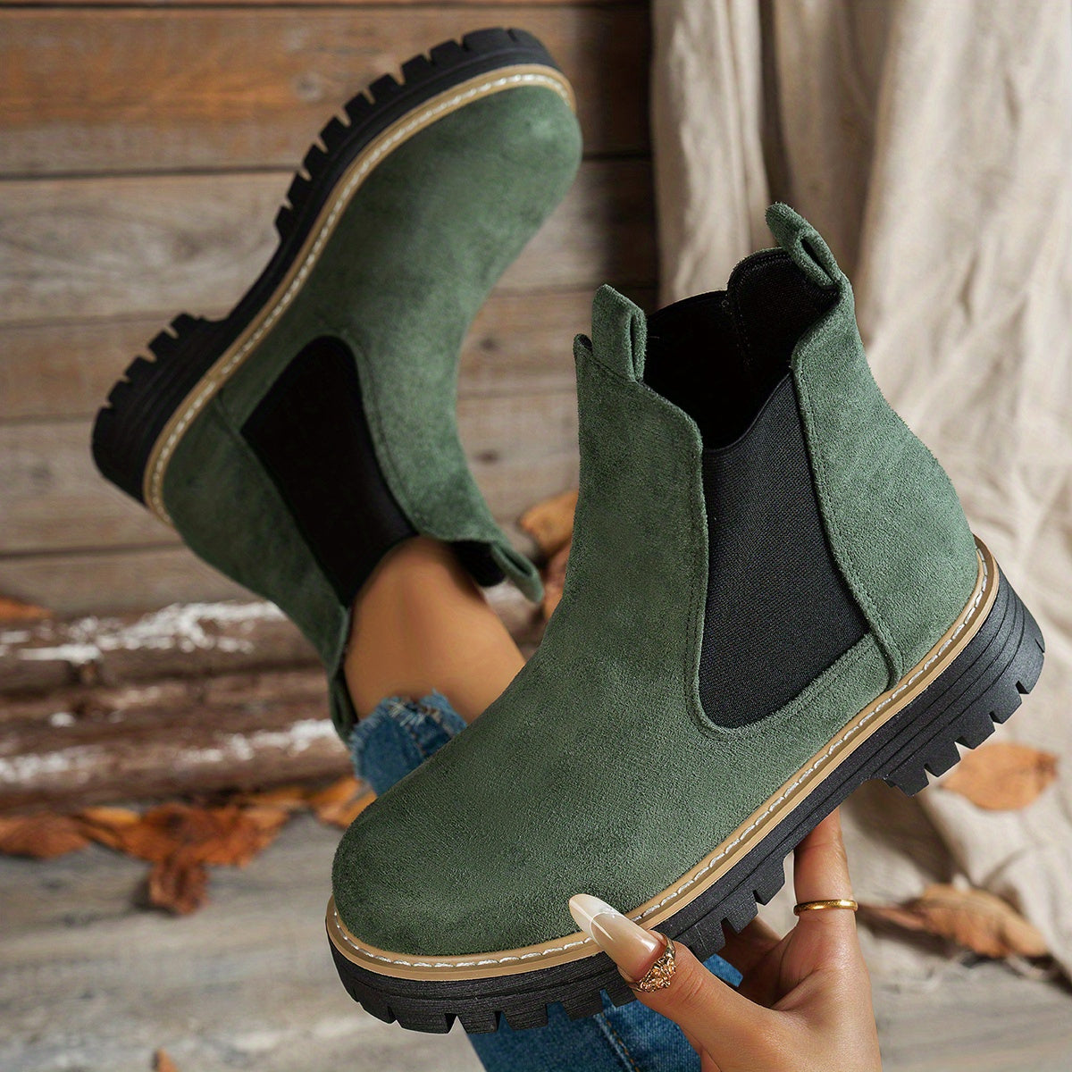Mehetabel | Damen Chelsea-Stiefeletten mit Profilsohle