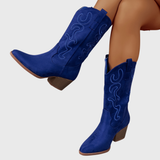 Brecka | Damen Westernstiefel mit weiter Wadenpassform und Stickerei