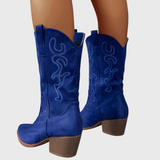 Brecka | Damen Westernstiefel mit weiter Wadenpassform und Stickerei